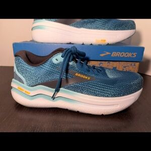 Brooks Ghost Max 2 Running Shoes Sneaker Moroccan Blue/Aqua/Orange Pop Men 11.5D